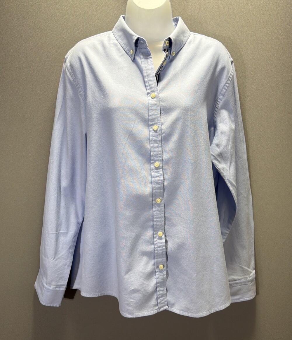 Banana Republic Women's Oxford Button-Down Shirt XL Blue Cotton